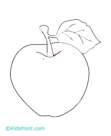 Kids Coloring Pages on It Is An Apple  It Is Red In Color  It Is Good For Health