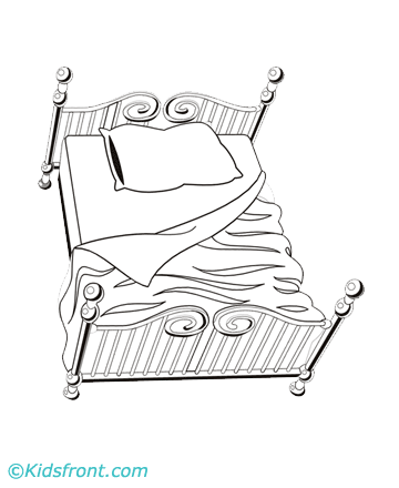 Kids Coloring Pages on Bed Coloring Pages For Kids