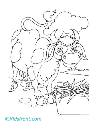  Coloring Pages on Cow Eating Gif