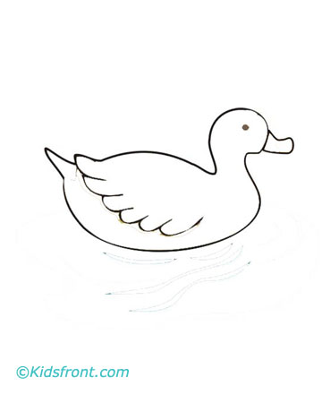 Duck Coloring on Large Print Colored Image Of Duck Duck Coloring Page Drawing