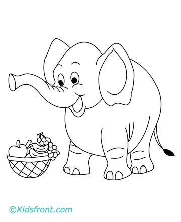 Elephant Coloring Pages on It Is An Elephant  It Looks Hungry  It Is Going To Eat Fruits From