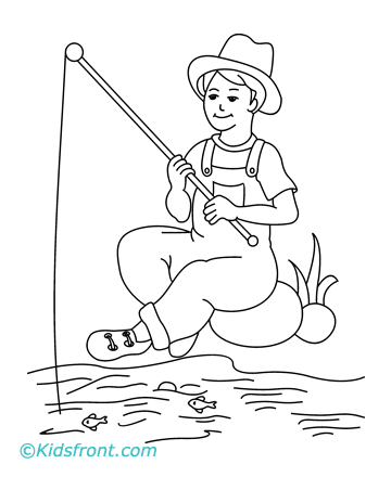 fish pictures for coloring. Man Is Fishing Coloring Pages