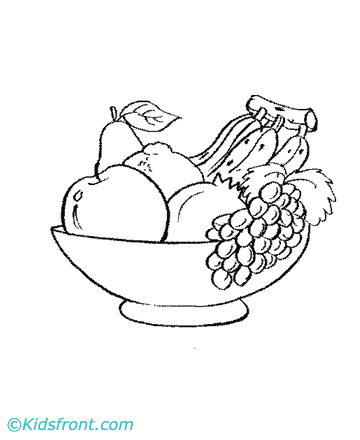 Fruit Coloring Pages on Fruits Coloring Pages For Kids To Print Fruits Coloring Pages