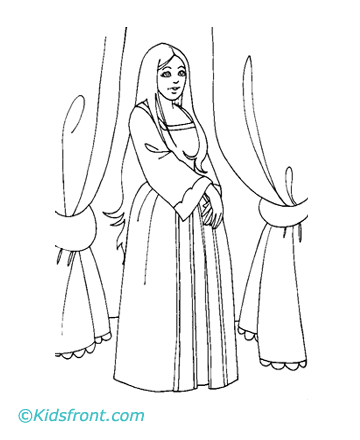 princess coloring pages printable. Coloring Princess In Room
