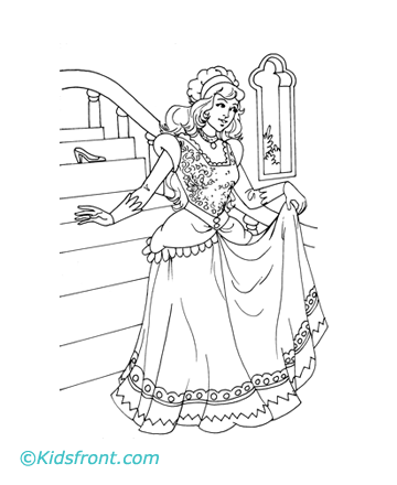 coloring pages for kids princess. Coloring Princess On Stairs