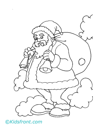 Santa Coloring Pages on With Christmas Gift Santa Clause With Christmas Gift Coloring Page