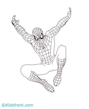 Kids Coloring Pages on Spider Man Coloring Page  Line Art Page