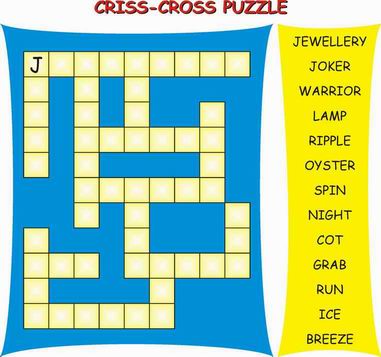 Crossword Puzzles Print on Kids Activity  Cris Cross Puzzle  Black   White Picture