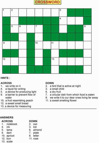 Crossword Puzzles  Kids on Crossword Puzzle For Kids Maths Short Crossword Puzzles With