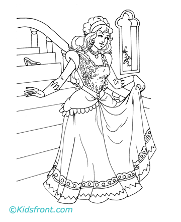 Cindrella Coloring Pages - Learny Kids
