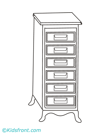 cabinet coloring page