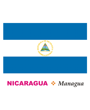 Nicaragua Flag Coloring Pages for Kids to Color and Print