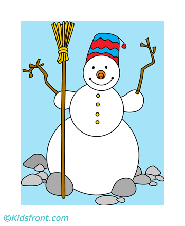Snow Man Coloring Pages for Kids to Color and Print
