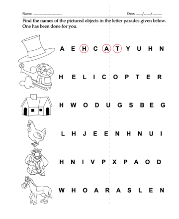 Find The Name Of The Picture 8 Printable Coloring Worksheet